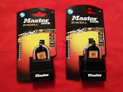 MASTER LOCK EXCELL M178EURD  PADLOCK 56MM COMBINATION SECURITY PADLOCK BLACK X 2 • £28.50