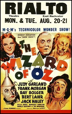 Rialto Theater East Rochester The Wizard Of Oz 1939 Classic Musical Film • $21.58