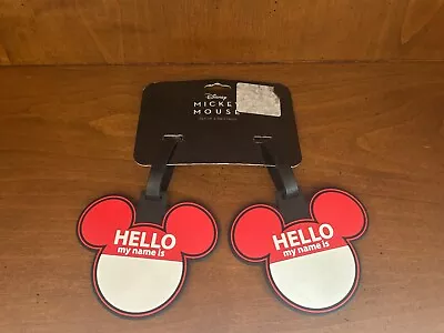 New Disney Pair Of 2 Mickey Mouse Head Luggage Bag Tags Travel ID • $8