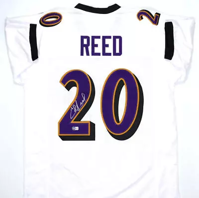 Ed Reed Autographed White Pro Style Jersey - Beckett W Hologram *Silver • $199