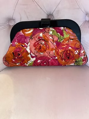 Retired Vera Bradley Millie Vintage Rose Floral Sateen Clutch • $23