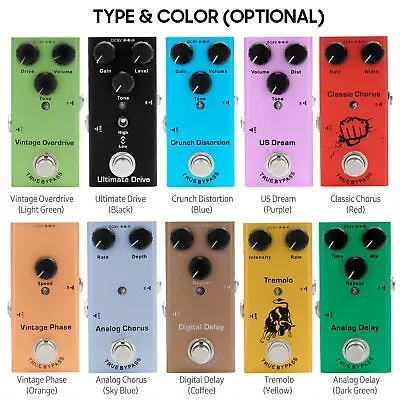 Electric Guitar Effect Pedal True Bypass Overdrive Distortion Chorus Delay M0B5 • $21.05