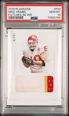 2020 Panini Flawless Patches Silver #P24 Game Worn Mike Vrabel PSA 10 #/20 • $150