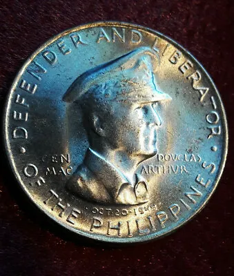 👉1947S PHILIPPINES US WWII General DOUGLAS MACARTHUR Silver Coin~ Circulated. • $75