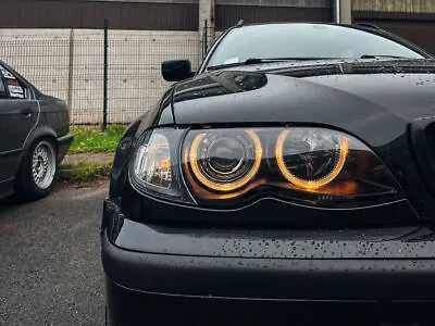 Exclusive ANGEL EYES BLACK Front HEADLIGHTS For BMW E46 01-05 LCI Saloon Touring • $420.08