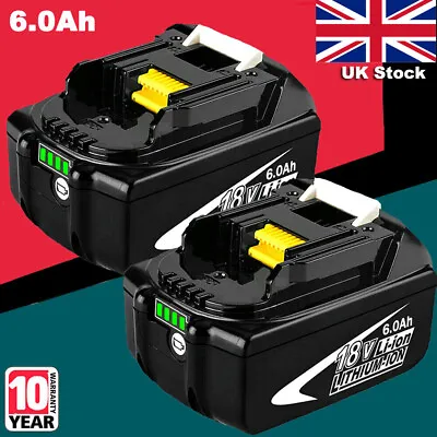 £21.89 • Buy 2X For Makita 18 Volt BL1830 LXT Li-ion 6.0Ah Battery BL1850B BL1860B BL1840 UK