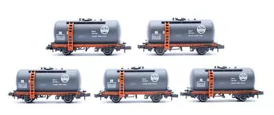 Peco 'n' Gauge Nr-p71 Rake Of 5 'ici' Grey/orange #m70801 Tanker Wagons • £49.50