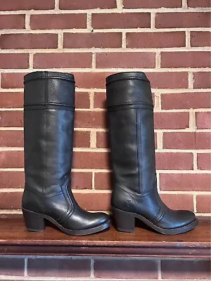 NIB Frye Jane 14L Stitch Block Heel Boots Dark Gray Sz 6.5 Runs Small/narrow • $110