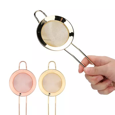 Cocktail Strainer Fine Mesh Cake Powder Filter Sieve Stainless Steel Bar Tool • £6.13