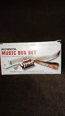 Kikkerland Mechanical Music Box Set 1200 DIY Kit Customizable Songs  • $18