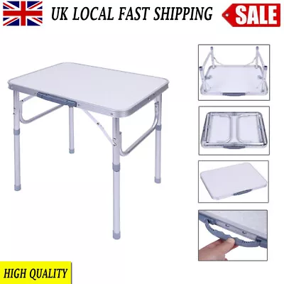 2FT Aluminum Portable Folding Camping Picnic Table Outdoor BBQ Garden Small Desk • £17.89