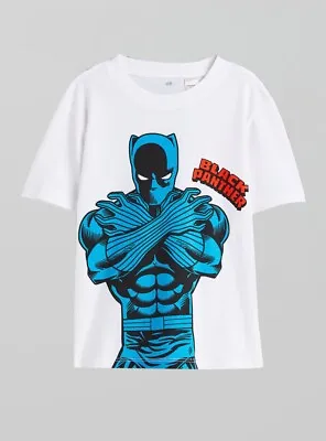 £5.99 • Buy Marvel Black Panther Graphic Print Cotton Short Sleeve Boys Girl White T Shirt