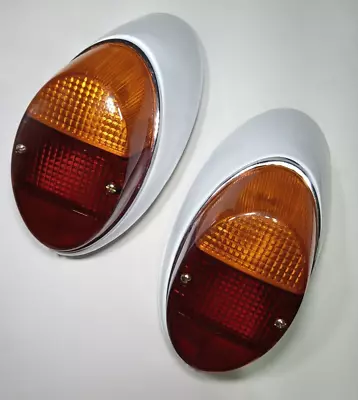 Tail Light Assemblies W/ Seals Pair Red Amber Euro Lens Vw T1 Bug Beetle 1962-67 • $141.85