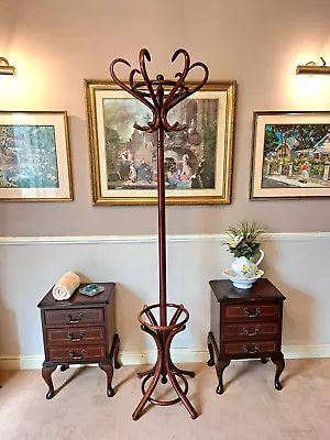 A Compact Vintage Edwardian Style Revolving Top 12 Hook Hat Coat Umbrella Stand • £175