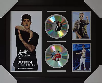$108 • Buy Justin Bieber Signed Framed Limited Edition Memorabilia 2CD V2