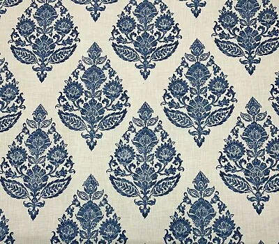 Ballard Designs Kavi Blue Floral Medallion Multipurpose Fabric By The Yard 54 W • $17.99