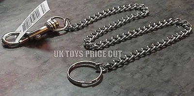Long Hipster Strong Metal Curb Link Chain Ring Keyring Belt Ring Wallet Keychain • £1.99