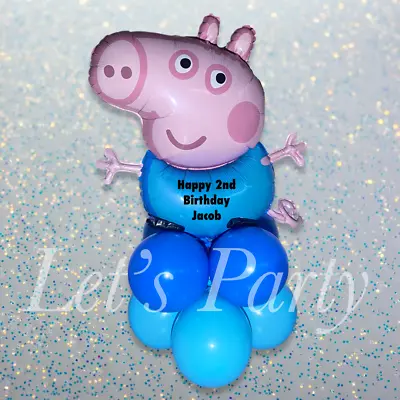 £11.99 • Buy Large George Pig Balloon Display Peppa Pig Happy Birthday Age Name  95cm Tall