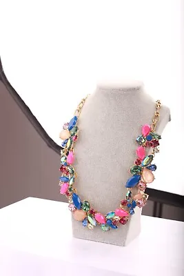 J. Crew Women's Fashion Multicolor Adjustable Statement Mixed Stones Necklace • $59