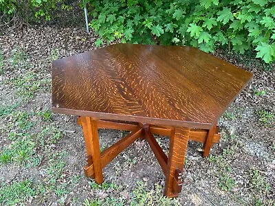 Antique    L&jG STICKLEY   Table  Hex Top  Marked      FREE SHIPPING    W • $3463