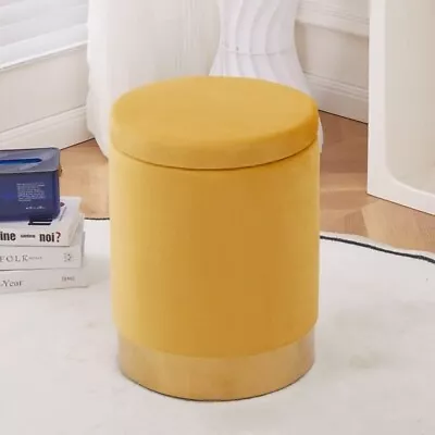 Velvet 23Qt Storage Ottoman Multipurpose Footrest Stool With Metal Base Modern R • $59.33