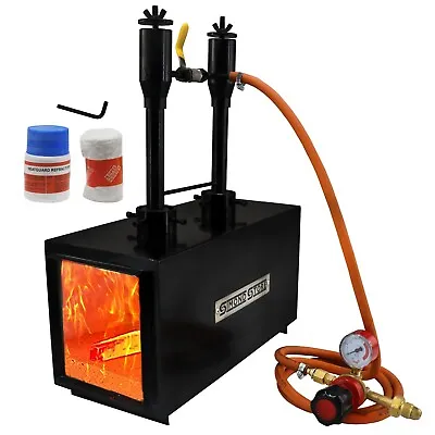 $164.99 • Buy Double Burner Gas Propane Forge Furnace Blacksmith Knife Making Farriers