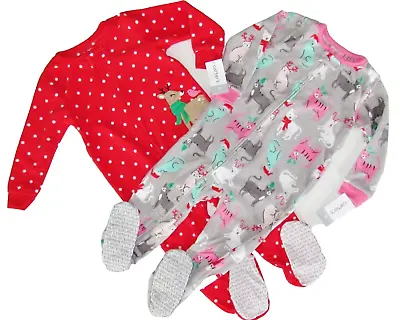 Carters One Piece Footed Pajamas 2T Fleece Pj NEW Girls 2 Toddler Twins Fleece • $14.99