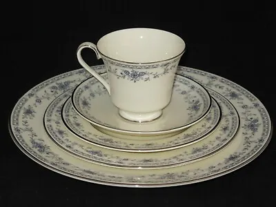 Minton Bellemeade 5 Pps (s) Teacup Plates Blue Flowers Bone China England • $72.95