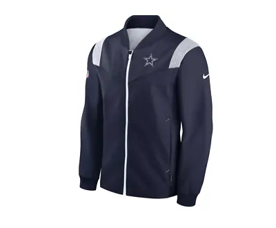 Dallas Cowboys 2022 NFL Sideline Coaches Navy Full-Zip Bomber Jacket - Navy • $129.99