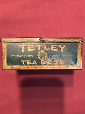 Vintage Tetley Tea Metal Tin Box 36 Individual Service • $11