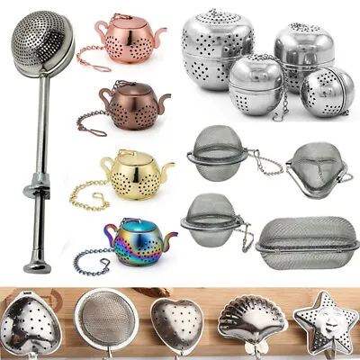 Metal Tea Infuser Stainless Steel Loose Leaf Strainer Filter Herbal Spice UK • £3.58