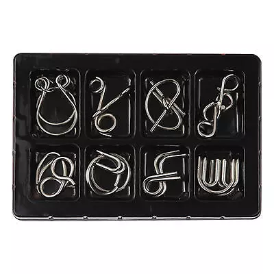 8Pcs/Set Metal Wire IQ Test Brain Teaser Mind Puzzle Game Toy For Adult & Child • $11.12