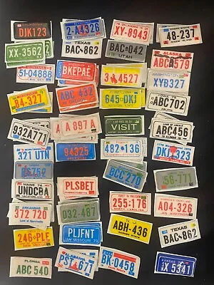 Vintage 1979 Store Display Of 72 - 2 1/2  Vinyl License Plate Puffy Stickers • $9.98