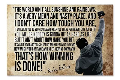 £3.99 • Buy ROCKY Quote Boxing Movie Film Fit Retro Metal Aluminium Gym Pub Bar Vintage SIGN