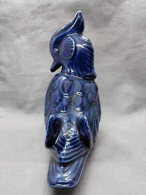 Vintage Blue Bird Statue Glossy Smooth Finish Medium Mid Century Modern • $16.50