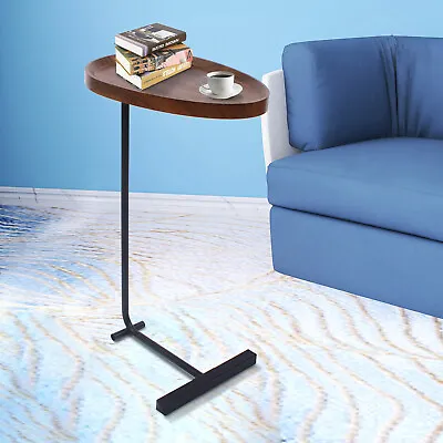 Black+Walnut End Tables Modern Small Side Coffee Table Round Bed Sofa Table NEW • $49.41