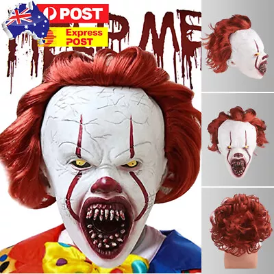 Scary Clown MaskWith LED Light Halloween Party Scary Mask Cosplay Party Carnival • $16.89