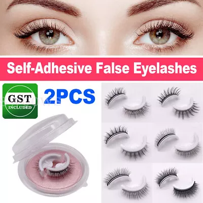 2pcs Eyelashes Self-Adhesive Natural Multiple Reversible Glue Free Reusable • $5.95