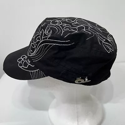 Black  With Silver Embroidery Army/military Style Cotton Hat - Adjustable Cap • $9.99