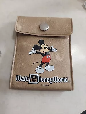 Walt Disney World Wallet & Coin Purse Original Mickey Mouse Vinyl Children's Tan • $9.95