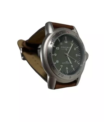 Coleman Wrist Watch 40 280 Green Dial Brown Leather Band 30 M Water Resistant  • $29.99