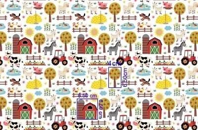 100% Cotton Farm Animals Crafts Fabric • £10.20