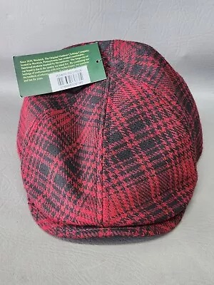 NWT Woolrich Medium Red Black Plaid Cabbie Newsboy Hunting Cap W9400 • $34.99