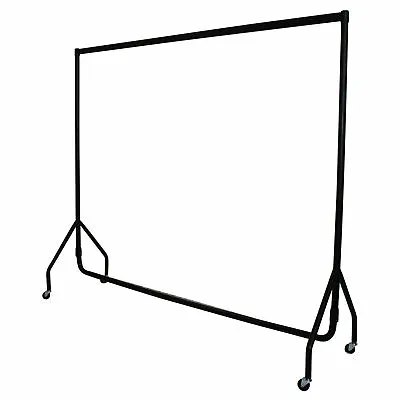 HEAVY DUTY 6ft  BLACK GARMENT RAIL CLOTHES HOME HANGING RACK DISPLAY MARKET • £0.99