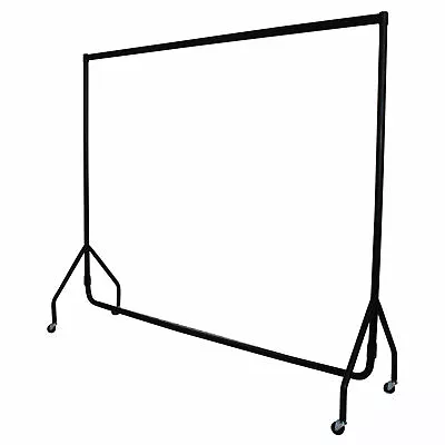 HEAVY DUTY 6ft  BLACK GARMENT RAIL CLOTHES HOME HANGING RACK MARKET DISPLAY • £37.49