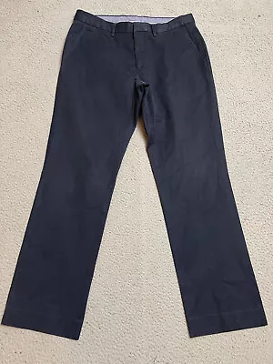 J. Crew Mens Pants Bowery 34x32 Classic Chino Straight Leg Blue Cotton Casual • $16.05