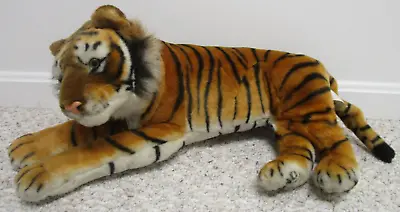 Kellytoy Large Realistic Tiger Plush Stuffed Animal 24” Orange White Stripes • $44.99
