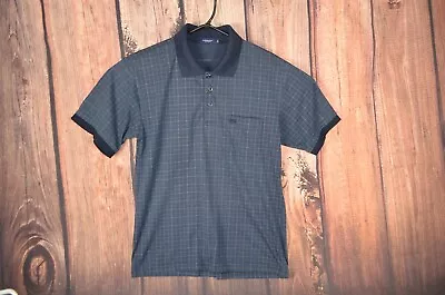 Vintage Burberrys Polo Shirt Men's Size XL (fits Like Medium-Shrunk) Navy Plaid • $19.49