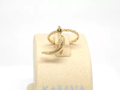 Authentic Kabana 14k Gold Tiny Dolphin Dangle Ring New • $528