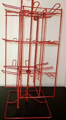 £19.50 • Buy Rotating Counter Top Stand, 24 Hook Retail Shop Display Red X1  (also Job Lot)